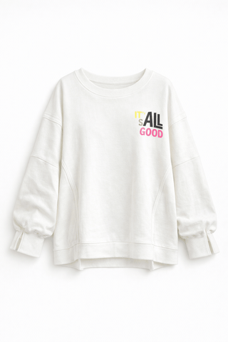 Sweater in Weiss mit Print auf der Rückseite