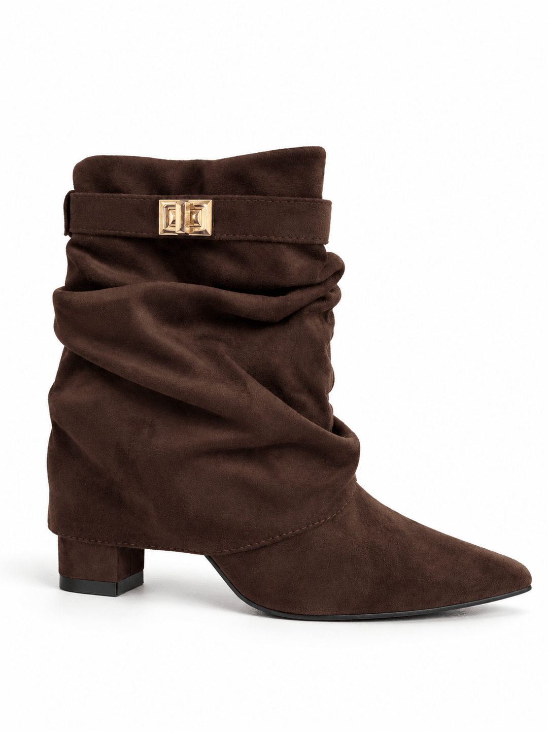 Stiefelette in Braun mit goldenem Detail am Schaft für Damen in Größen 36-41  - Levelone GmbH & Co. KG
