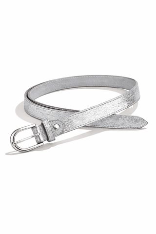 Leder Gürtel in Silber
