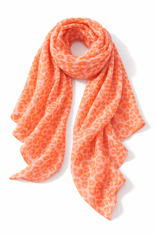 Musselin Leo Tuch in Orange-Leo in Dreieckform