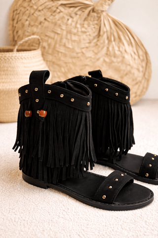 Boho Sandalen in Schwarz