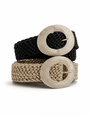 Stretchgürtel in Schwarz & Gold mit Schimmer Optik