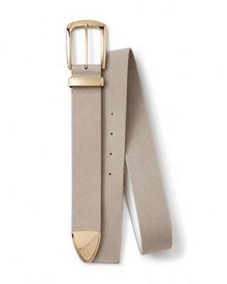 Stretchgürtel in Beige mit großer Schnalle