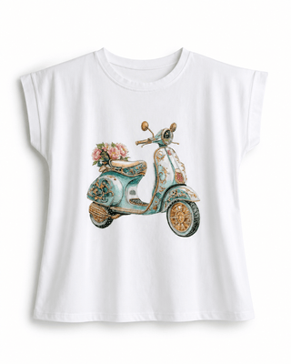 T-Shirt Weiss/Bunt mit Print