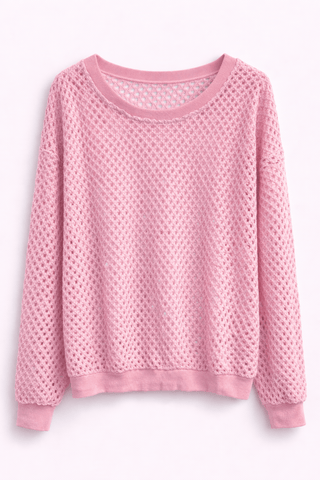 Häkelsweater in Rosa