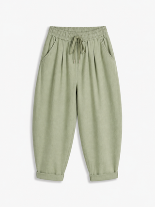 Stretchhose in Khaki mit elastischem Taillenbund für Damen in Einheitsgröße 36-42 - Levelone GmbH & Co. KG