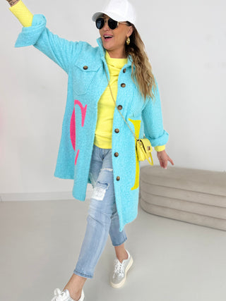 Fleecemantel-türkis-damen-onesize-levelone