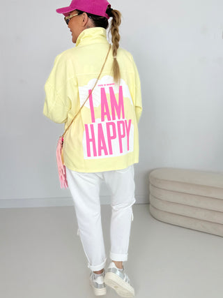 Jeansjacke in Gelb mit Print