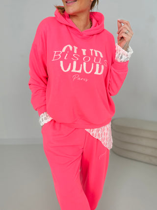 Zweiteiler Neonpink Hoodie & Hose
