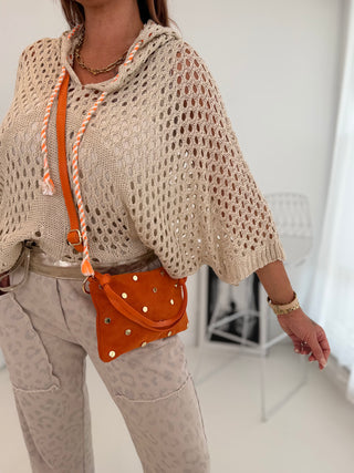 Häkel Pullover Beige | Damen Einheitsgröße 36-42 | Levelone