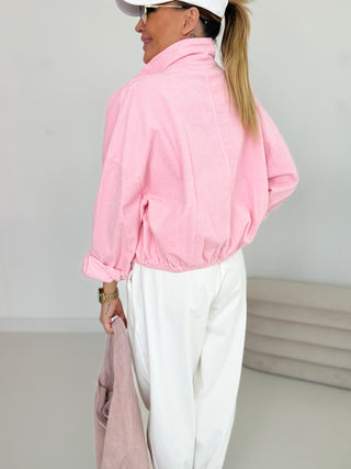 coole Rosa farbene Cord Jacke in Onesize