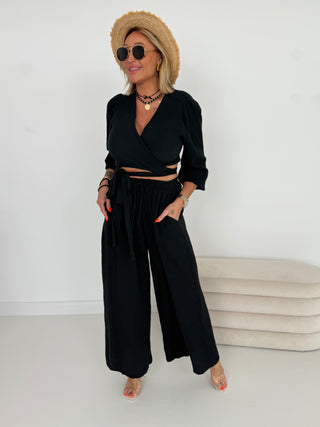 Musselin Sommerhose-schwarz-damen-einheitsgröße-levelone