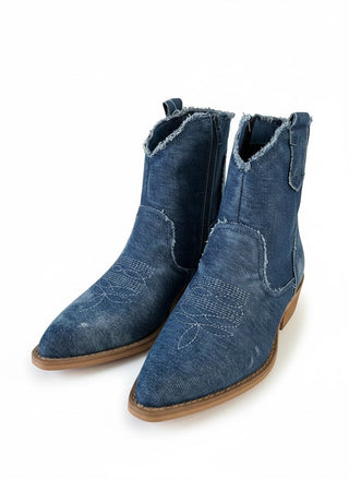 Cowboy Stiefelette in Jeans-Optik für Damen in Schuhgrößen 36-41