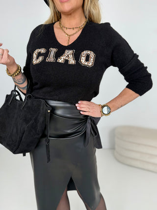 Alpaca fijngebreide trui 2511116