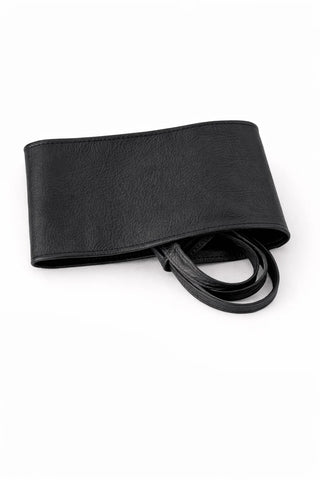 Leder Bindegürtel in Schwarz