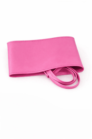 Leder Bindegürtel in Pink